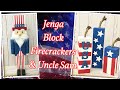 Jenga Block DIY Firecrackers 🧨 and Uncle Sam