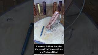 Batch ‘o Tool Handles - Pin Oak with Three Rounded Flutes and Six V-Groove Flutes and Rounded Head