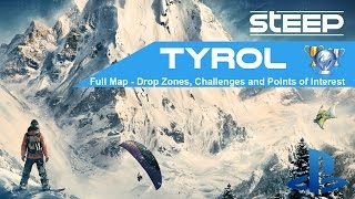 Steep Tyrol Full Map - All Drop Zones, Challenges and Points of Interest