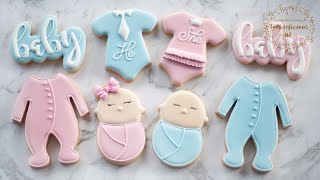 How to decorate BOY &amp; GIRL Baby Shower Cookies