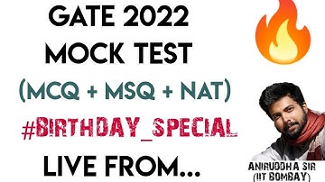 GATE 2022 MOCK TEST / BIRTHDAY SPECIAL / Aniruddha Sir IITB @TheCivilGuruji #gate2022