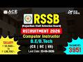 RSSB Recruitment 2026 | 3951 Computer Instructor Vacancies | Salary: ₹33,800–₹1,06,700/month