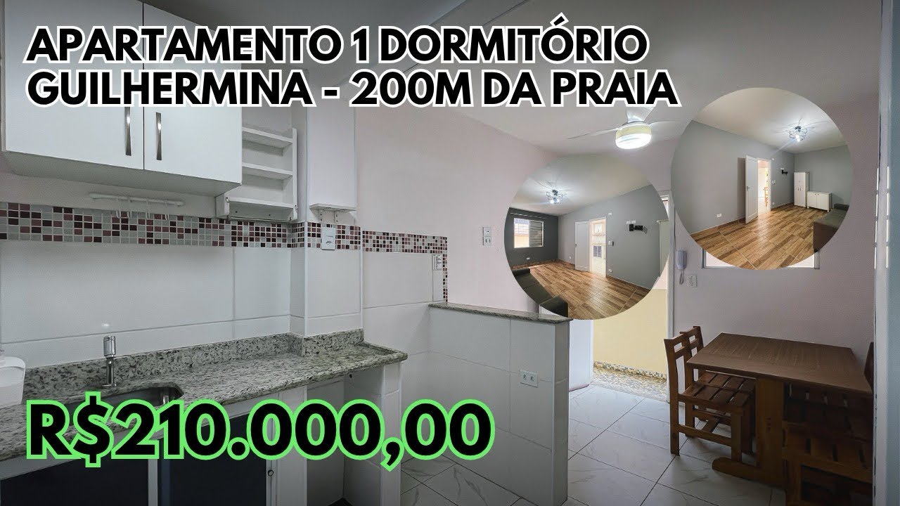 [VENDIDO] 🏝️ Apartamento 1 dormitório à venda na Guilhermina 200 metros da praia  R$210mil