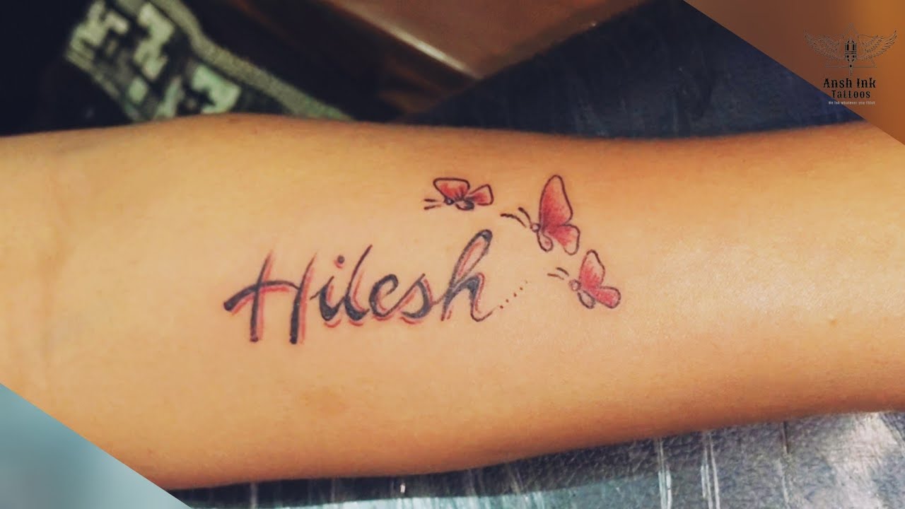 Red Ink Tattooos  Customised Name tattoo Hitesh Get your name customised  by us just visit studio near at you Tattoo done by sagaromi Main  BranchRed Ink Tattoos Near udhna darwaja 