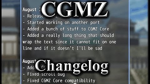 [CGMZ] Changelog for RPG Maker MZ