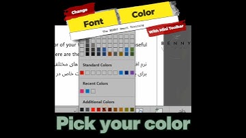 Word Tutorial: Font Color with Mini Toolbar #wordtutorial #word #آموزش_ورد #font #fontoptions