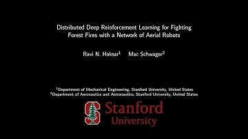 Distributed Deep Reinforcement Learning for Fighting Forest Fires with a Network of Aerial Robots
