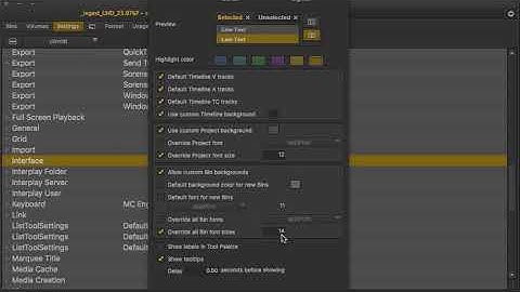 Avid Tutorial - Setting Default Font Sizes