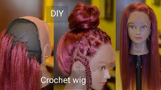 HOWTO: Lace Frontal Crochet Wig Using One Pack Of Braiding Hair! |Straight Crochet Wig