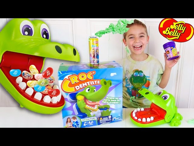 CROCODILE DENTIST CHALLENGE - Surprises ou Jelly Belly ? - Jeu Croc Dentiste  