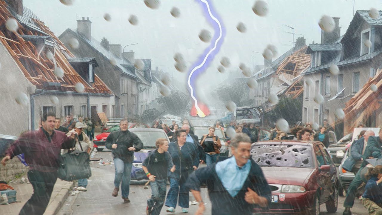 Tragedy in Italy! Sky suddenly drops millions of ice balls in Pinerolo, vehicles buried