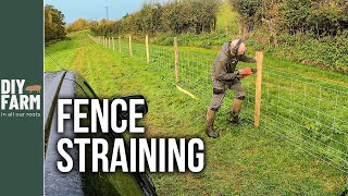 LIVESTOCK FENCING INSTALL - Straining high tensile stock net