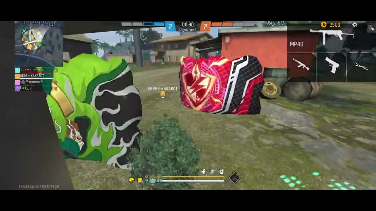 FREE FIRE 1 V 4 CLUTH WITH MP40 IN CS RANKED GAMEPLAY - YouTube