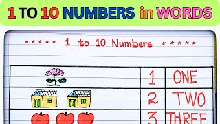 How to Write 1 to 10 Numbers in Words | 1 to 10 no for kids