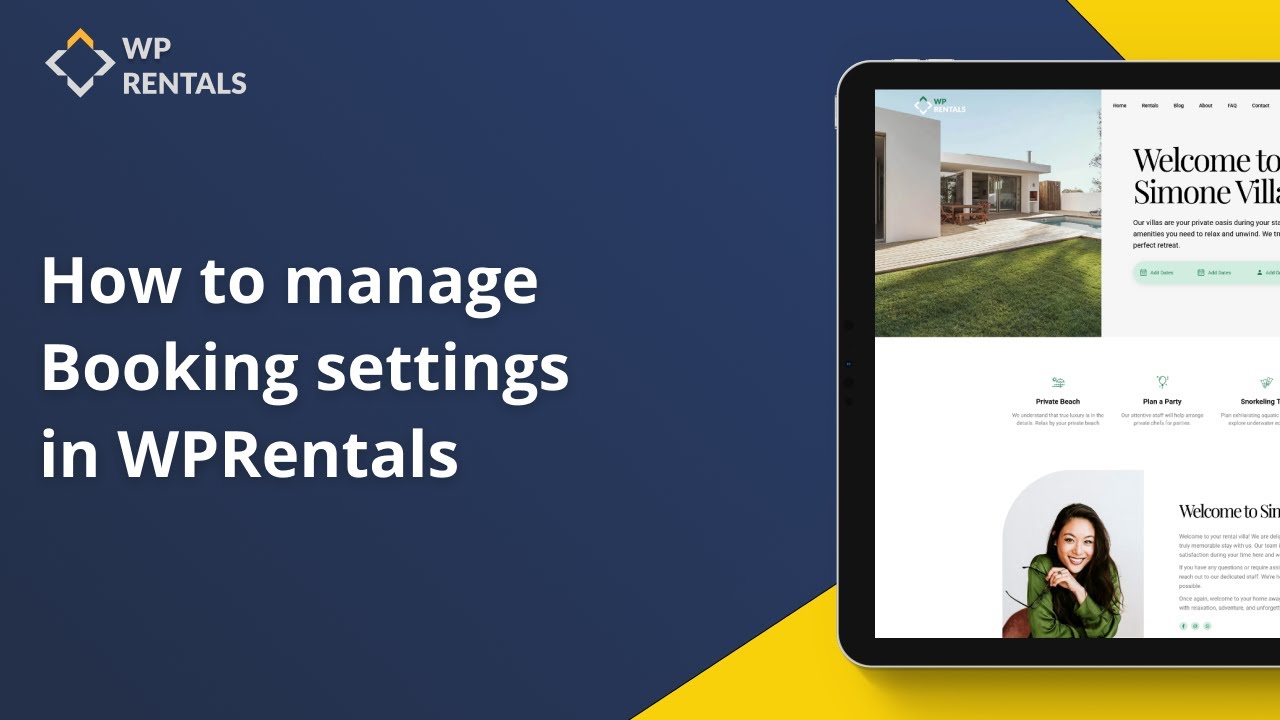 How to manage Booking settings in the WP Rentals theme - YouTube