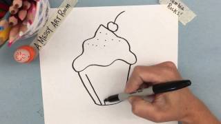 A Messy Art Room: How to Draw a Cupcake