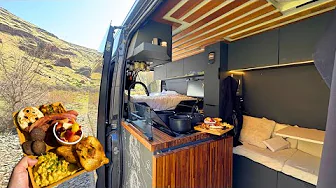 Vanlife Mountain Man Breakfast | Camping by a river