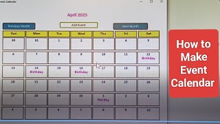 How to Make Event Calendar Ms Access