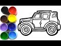 Belajar menggambar dan melukis mobil jeep untuk anakanak art colorkids