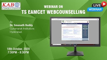 Webinar on TS EAMCET 2020 Web Counselling - How to exercise Web Options