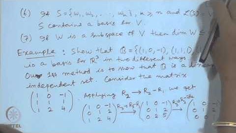 Mod-01 Lec-03 Basis, Dimension, Rank and Matrix Inverse