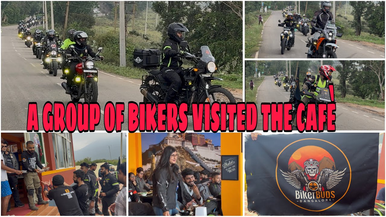 A group of bikers visited the café, enjoyed the pleasant environment | Tibetanyoutuber | dearchannel