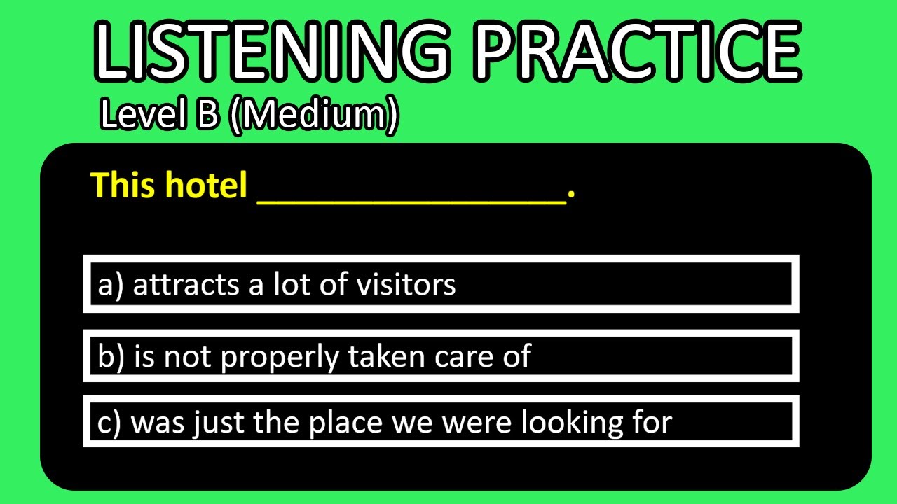 Listening Exercise - Level B (Medium) - Easy English Lessons - YouTube