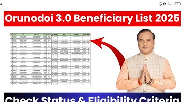 Assam Orunodoi 3.0 Beneficiary List 2025 #check beneficiary detail #assamorundoi3.0 2025 #check