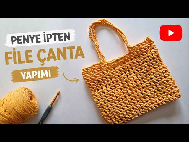 Penye İpten File Çanta Yapımı 👜 Kolay ve Şık Örgü Çanta Modeli 💖
