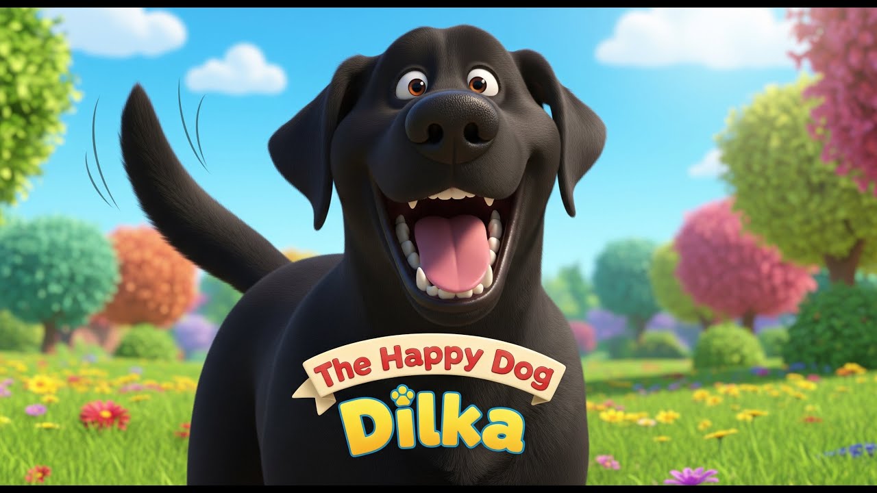 Woof Woof Woof! The Big Black Happy Dog Song for Kids! #dogsongs - YouTube