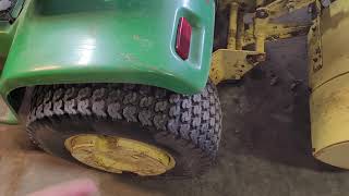How to install wheel weights on John Deere Garden Tractor.
