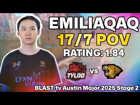 EMILIAQAQ 17/7 POV vs TYLOO (Anubis) | BLAST.tv Austin Major 2025 Stage 2