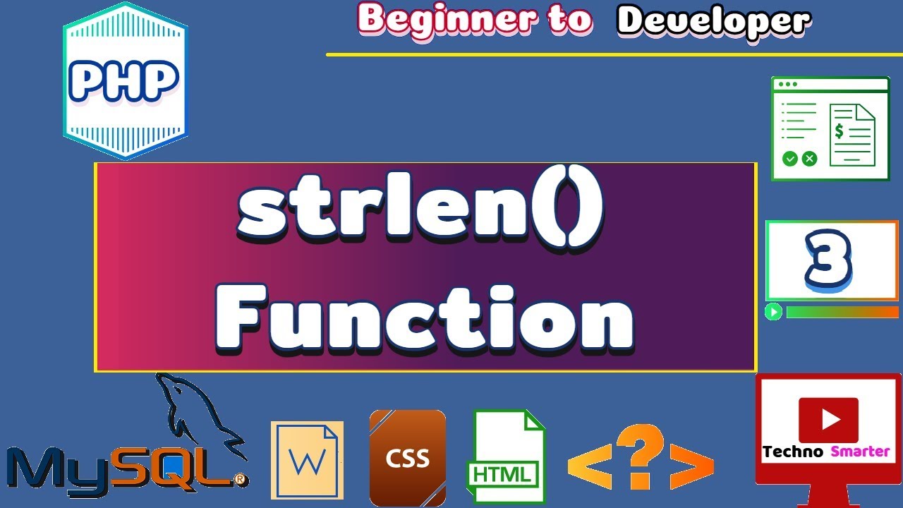 php strlen  New 2022  String Function - Strlen() |String Length function | PHP Tutorials for beginners - 3 [HINDI]