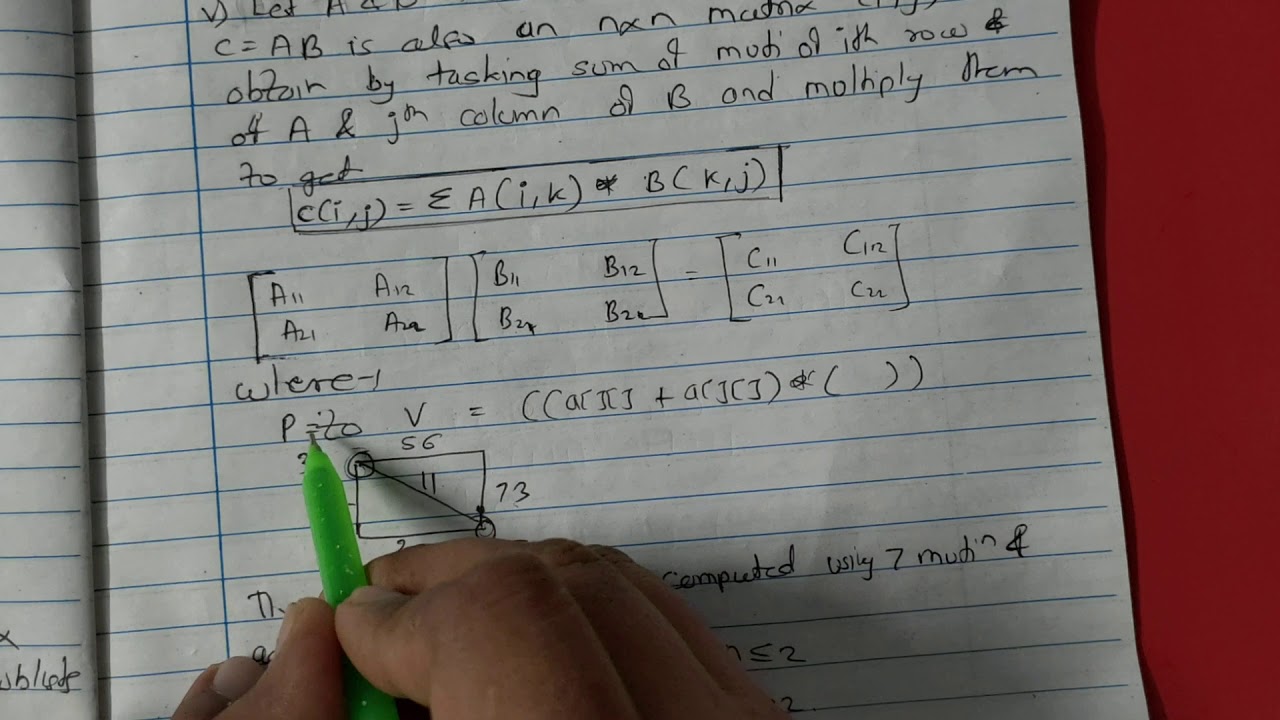 Strassens Matrix Multiplication In DAA Explain Exam Preparation YouTube strassens-matrix-multiplication-in-daa-explain-exam-preparation-youtube