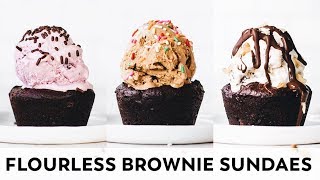 Ice Cream Sundae Brownie Cups // vegan, gluten-free, paleo