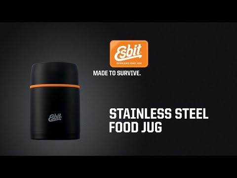 Термос для їжі Esbit® Stainless steel food jug 500 ml - Olive green, видео 1