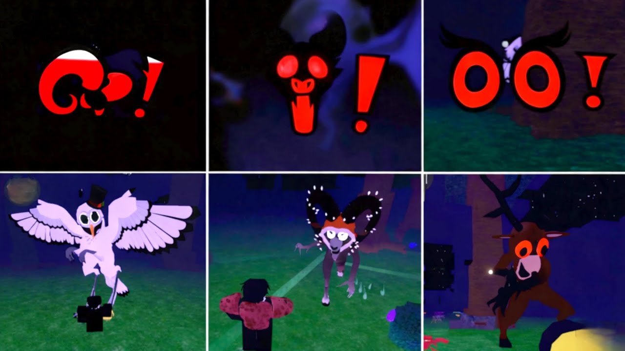 99 Nights in the Forest - BAT vs OWL vs DEER vs RAM vs CHRISTMAS DEER & BEAR ALL JUMPSCARES | ROBLOX