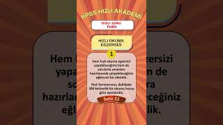 Hızlı Okuma Egzersizi KPSS Hızlı Soru Tarih 23 #hızlıokuma #yks #kpss2026 #kpsstarih #tyt #ayt #kpss
