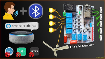 ESP32 Alexa Home Automation using Amazon Echo + Bluetooth + IR Remote with Fan Dimmer circuit