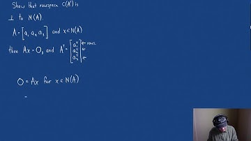 4.1 Proof of Orthogonality of the Row space and the Null space