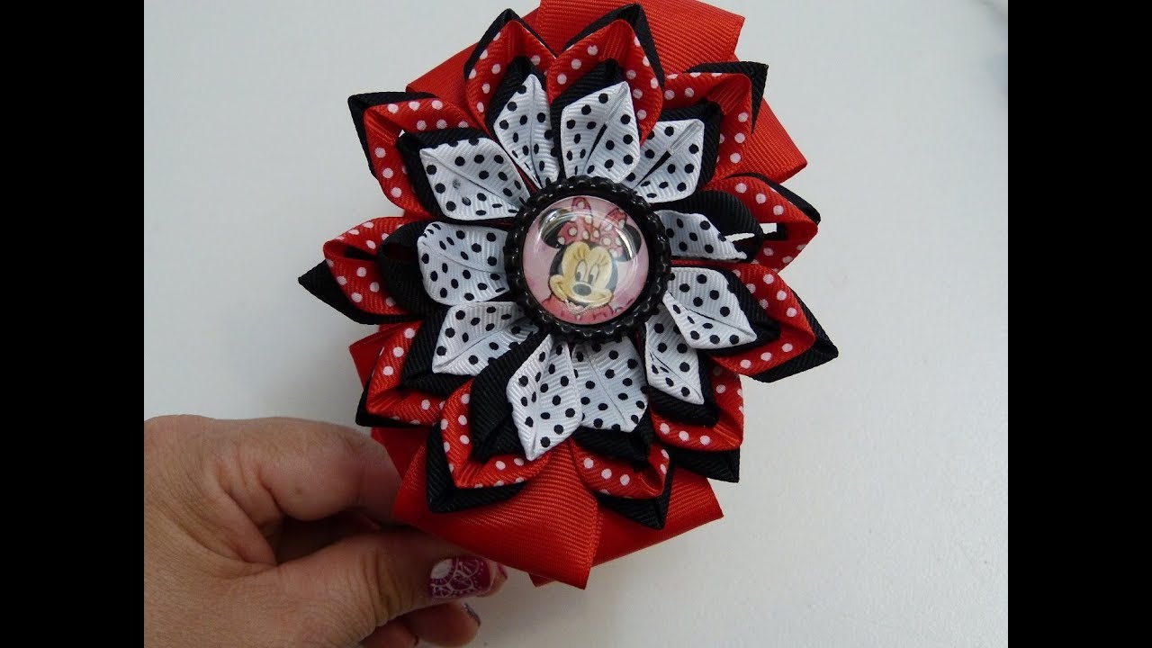 FLORES/Diademas Diy con FLOR  en puntas 4 tiras de cinta Delgada grosgrain