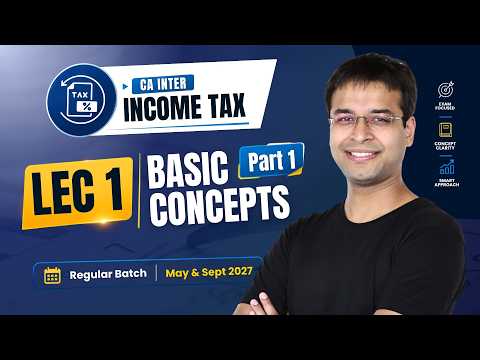 Lec 1: Basic Concepts (Part 1) | CA Inter Income Tax | May & Sept 2027 | CA Nishant Kumar