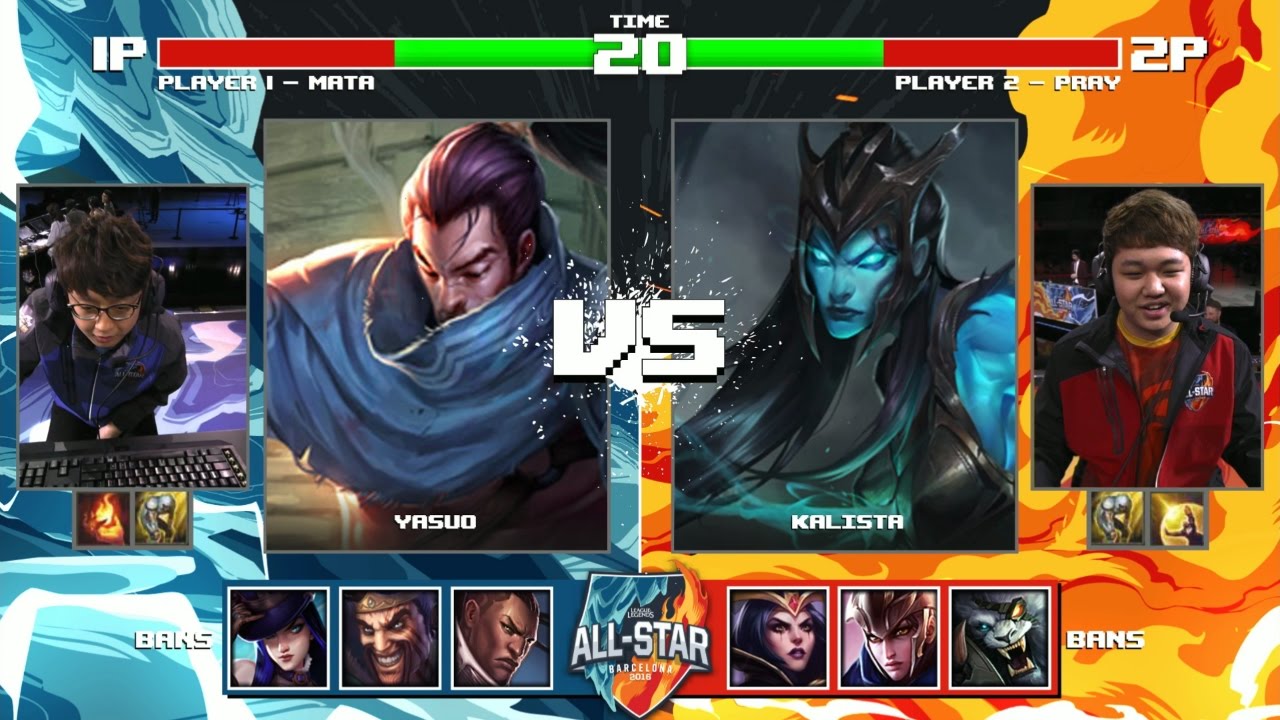 Mata Yasuo vs PraY Kalista | Round 2 1v1 Tournament All-Stars 2016 | China vs Korea