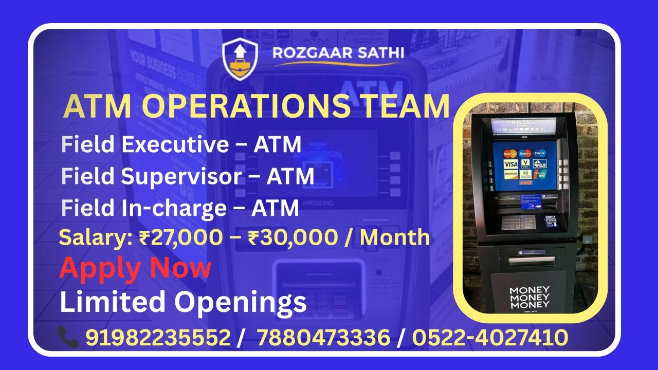 ATM Jobs 2025 | Field Executive, Supervisor & In-Charge Vacancy ...