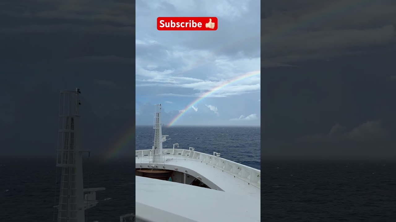 Chasing rainbows at sea 🌈🚢 where ocean views meet pure magic in the middle of nowhere