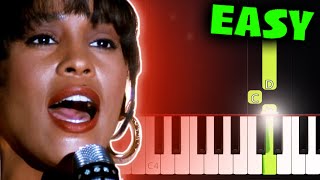 Whitney Houston - I Will Always Love You - EASY Piano Tutorial