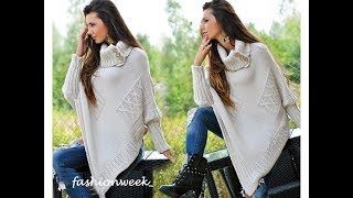 Свитер Пончо Спицами - 2019 / Knitting Sweater Poncho Свитер Пончо Спицами - 2019 / Knitting Sweater Poncho