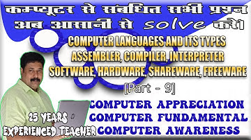 Computer Appreciation | Computer Fundamental | Computer Awareness  Part-9 COMPUTER LANGUAGES & TYPES