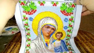 Икона бисером Казанская икона Божией матери новый процесс и мои продвижения.первый отчет