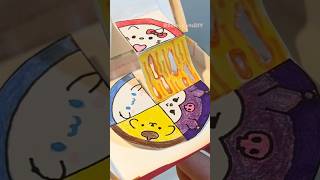 🍕DIY Sanrio pizza with cheese pull #sanrio#craft#hellokitty #papercraft#shorts#pompompurin